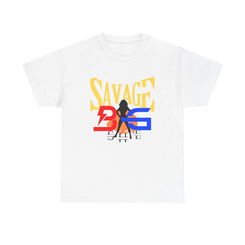 New BIG SHE' "Savage"Unisex Heavy Cotton Tee