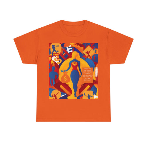 BIG SHE' what Level? Orange Pack Unisex Heavy Cotton Tee