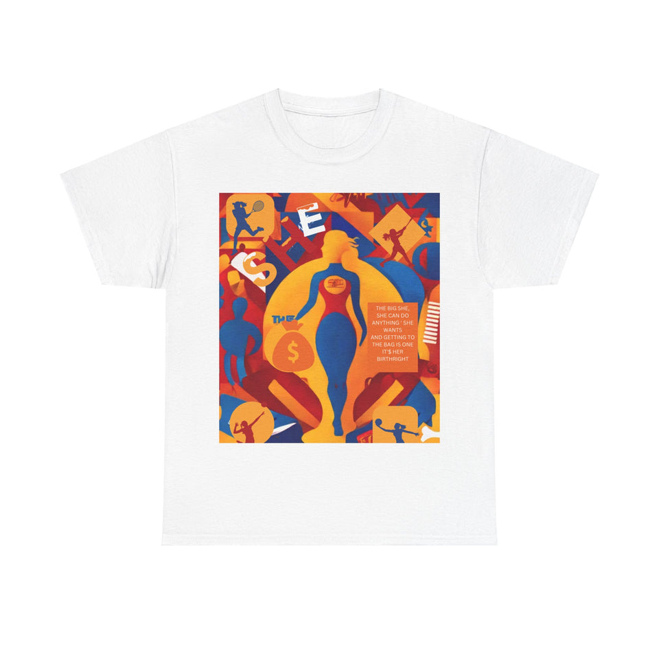 BIG SHE' what Level? Orange Pack Unisex Heavy Cotton Tee